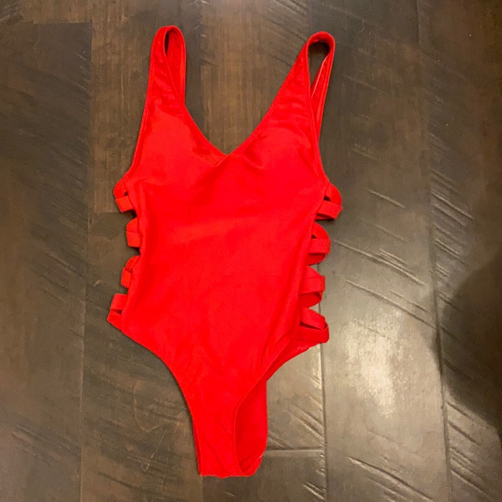 Sexy one piece red swimsuit